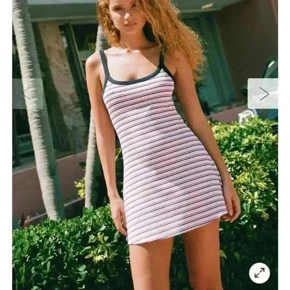 COTTON ON women’s Rib Contrast Cami Mini Dress nautical Soft curved neckline - Picture 9 of 11